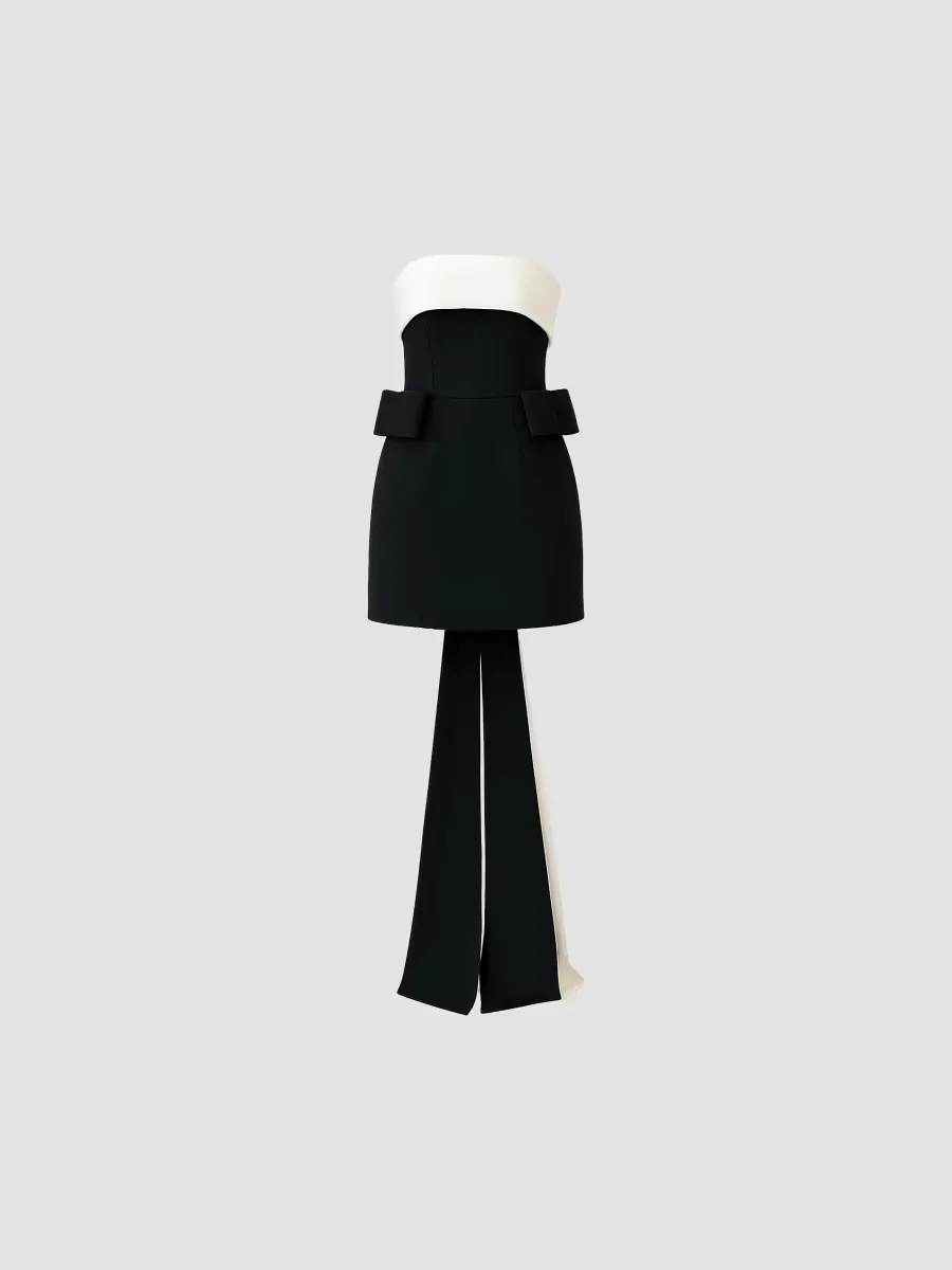 Lalani Dark Matter Sash-Detail Crepe Minidress by The New Arrivals Ilkyaz Ozel