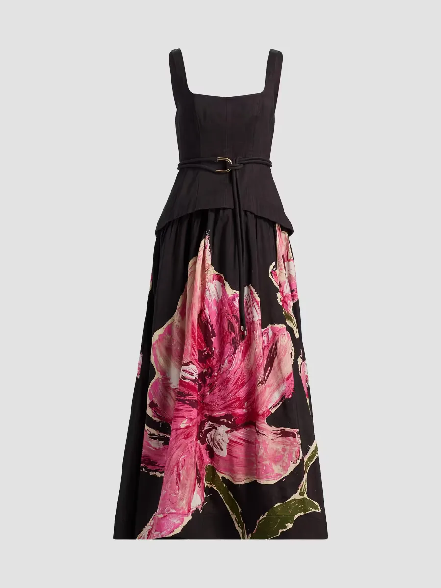 Actonhill Floral Linen-Blend Maxi Dress by Acler