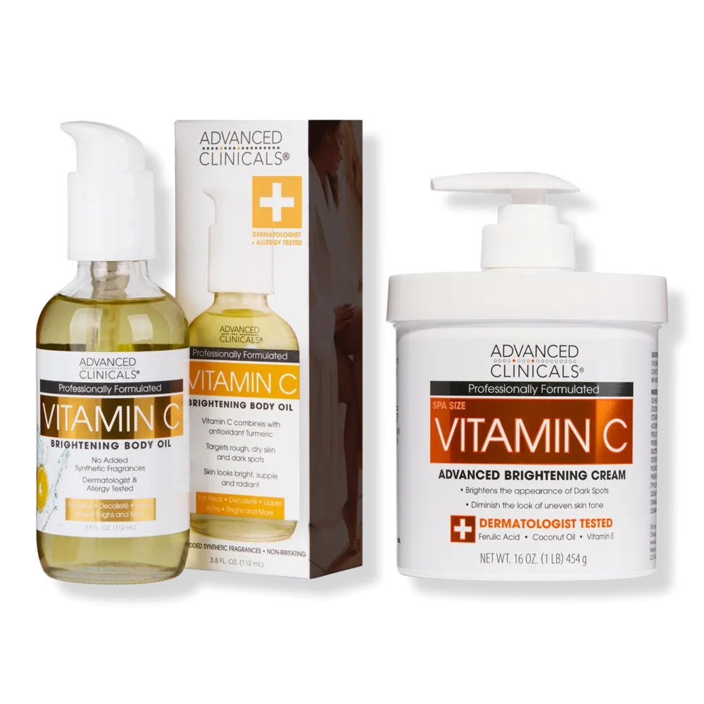 Vitamin C Brightening Body Cream & Oil Bundle by Advanced Clinicals