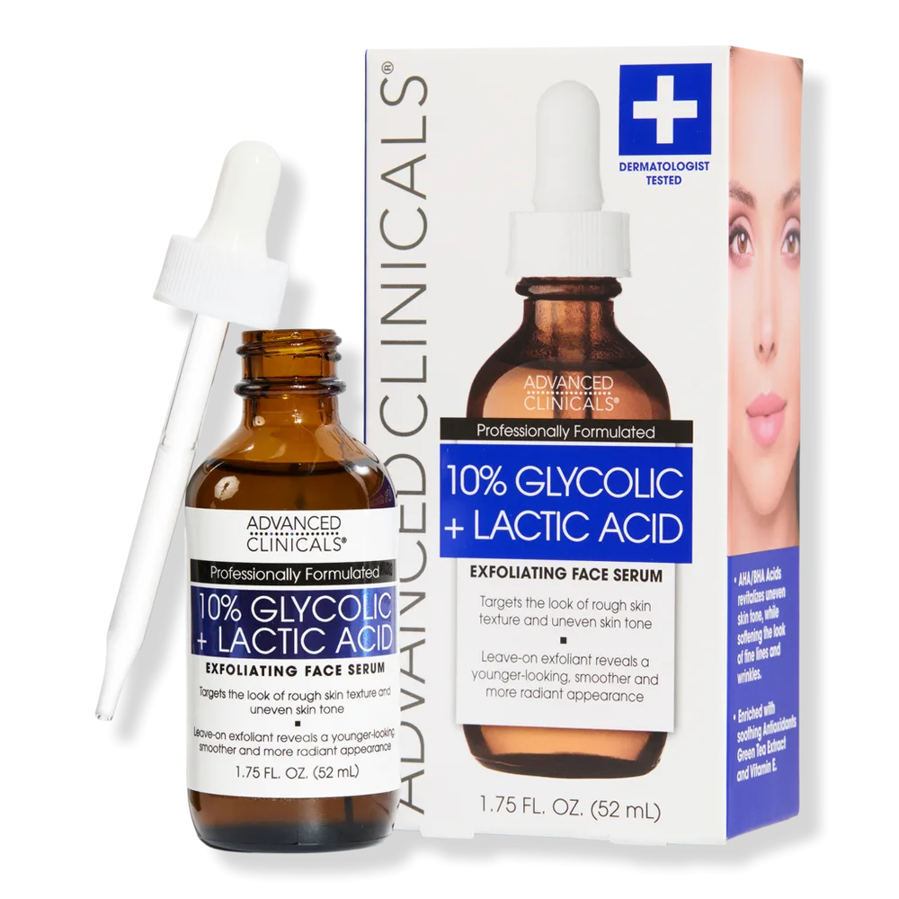 10% Glycolic + Lactic Acid Exfoliating Face Serum by Advanced Clinicals