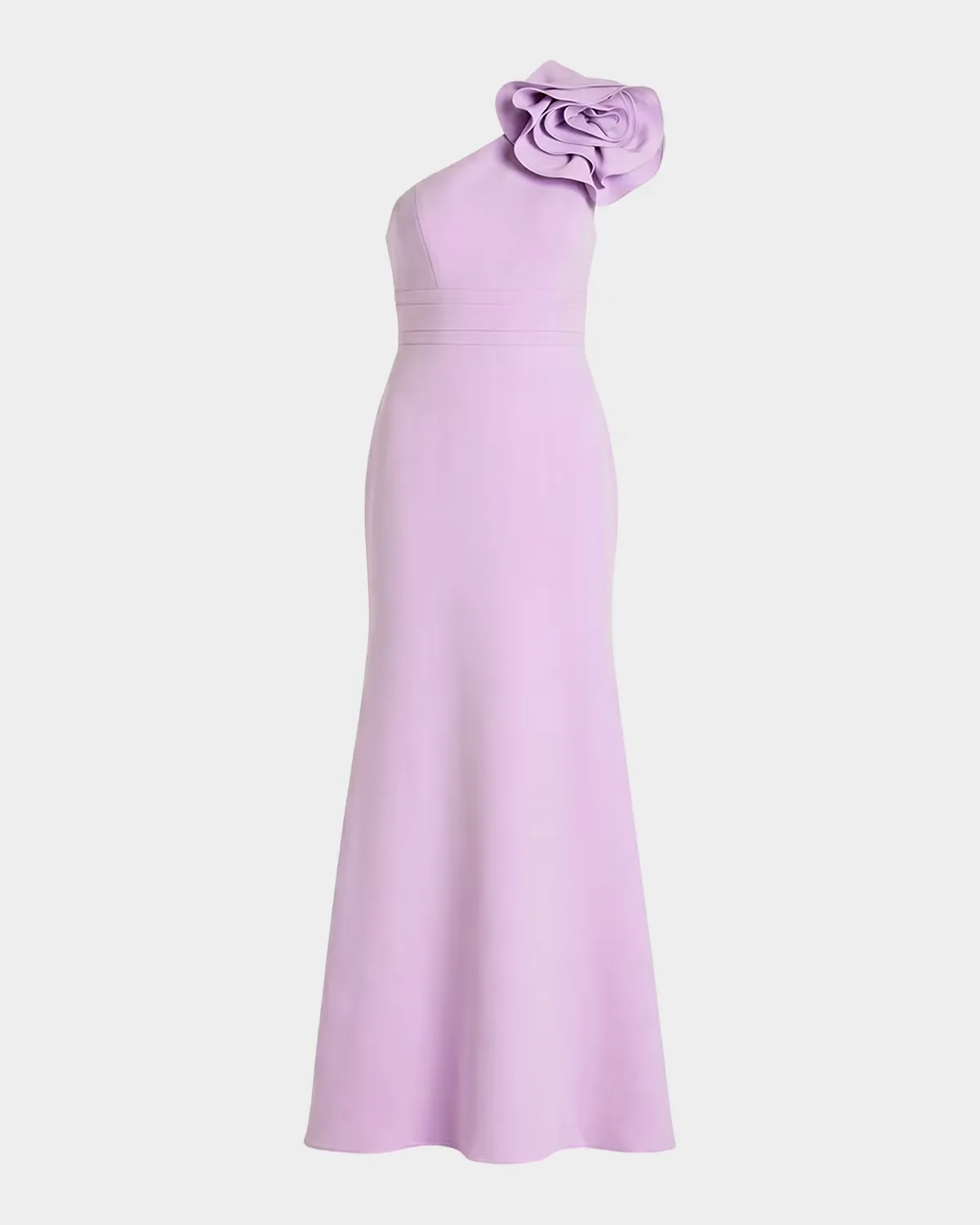 One-Shoulder Rosette Crepe Gown by M.A.C.