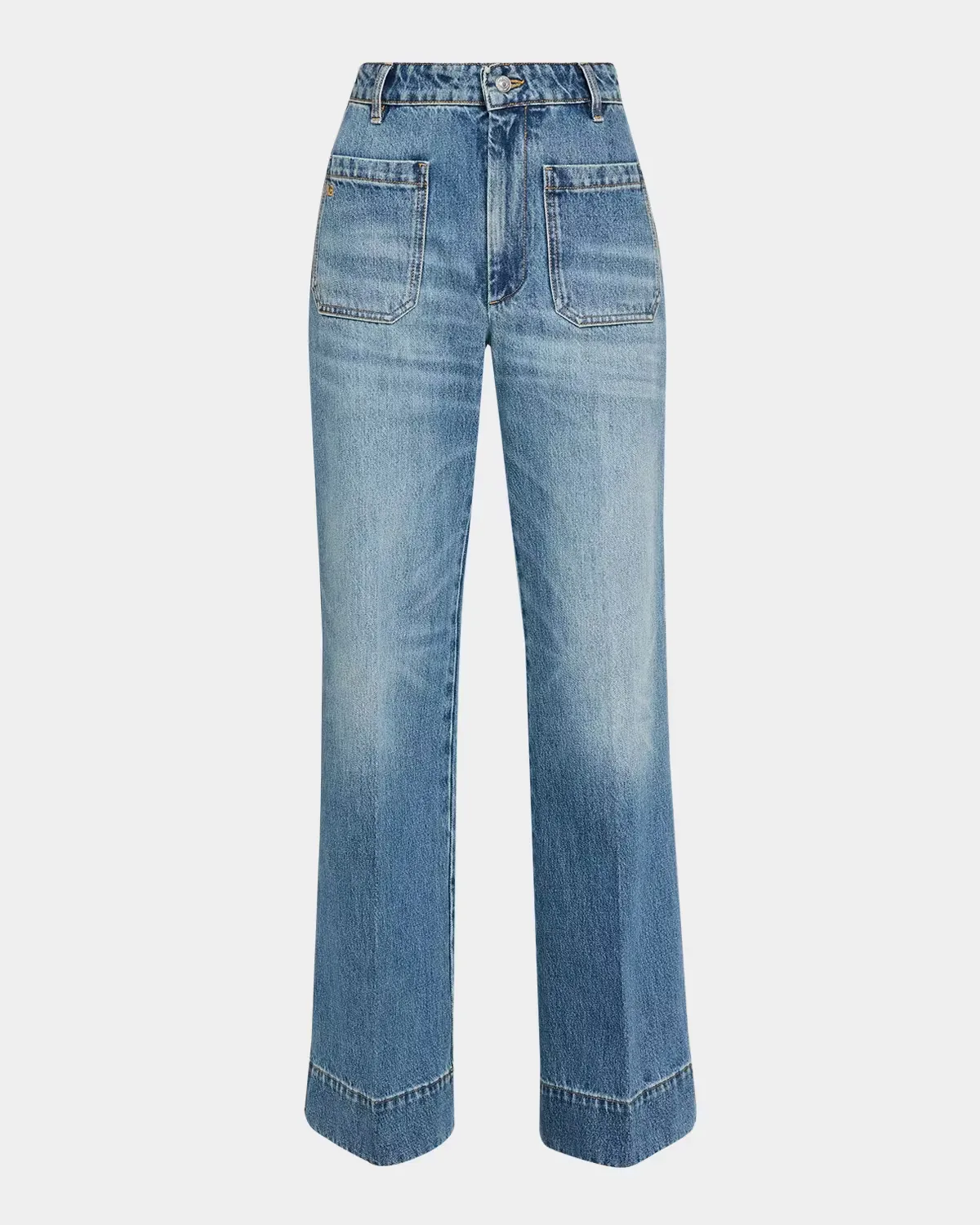 Alina Front-Pocket Wide-Leg Jeans