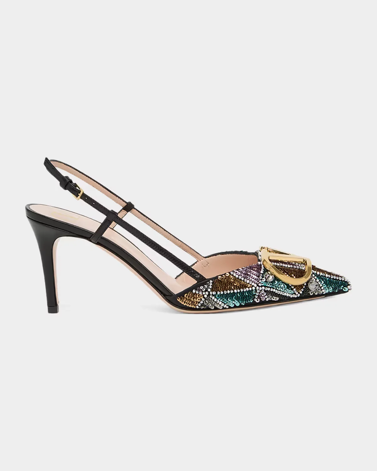 Sequin VLogo Slingback Pumps by Valentino Garavani