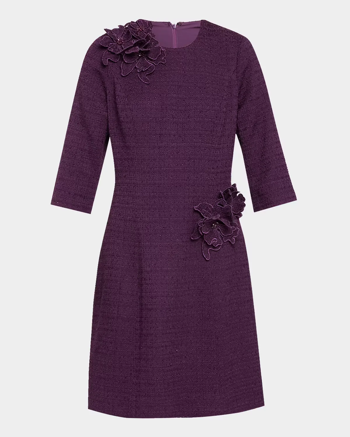 Floral Applique Boucle Dress by Teri Jon