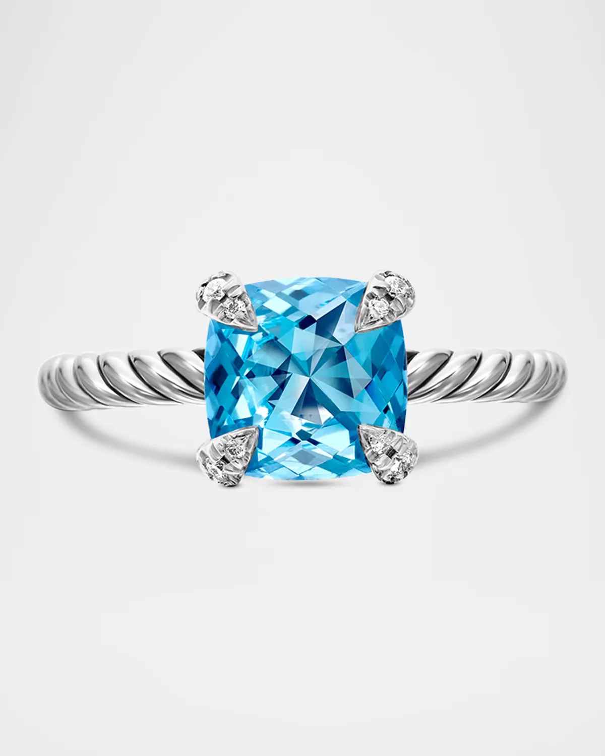 Chatelaine Ring in Sterling Silver with Gemstone and Diamonds