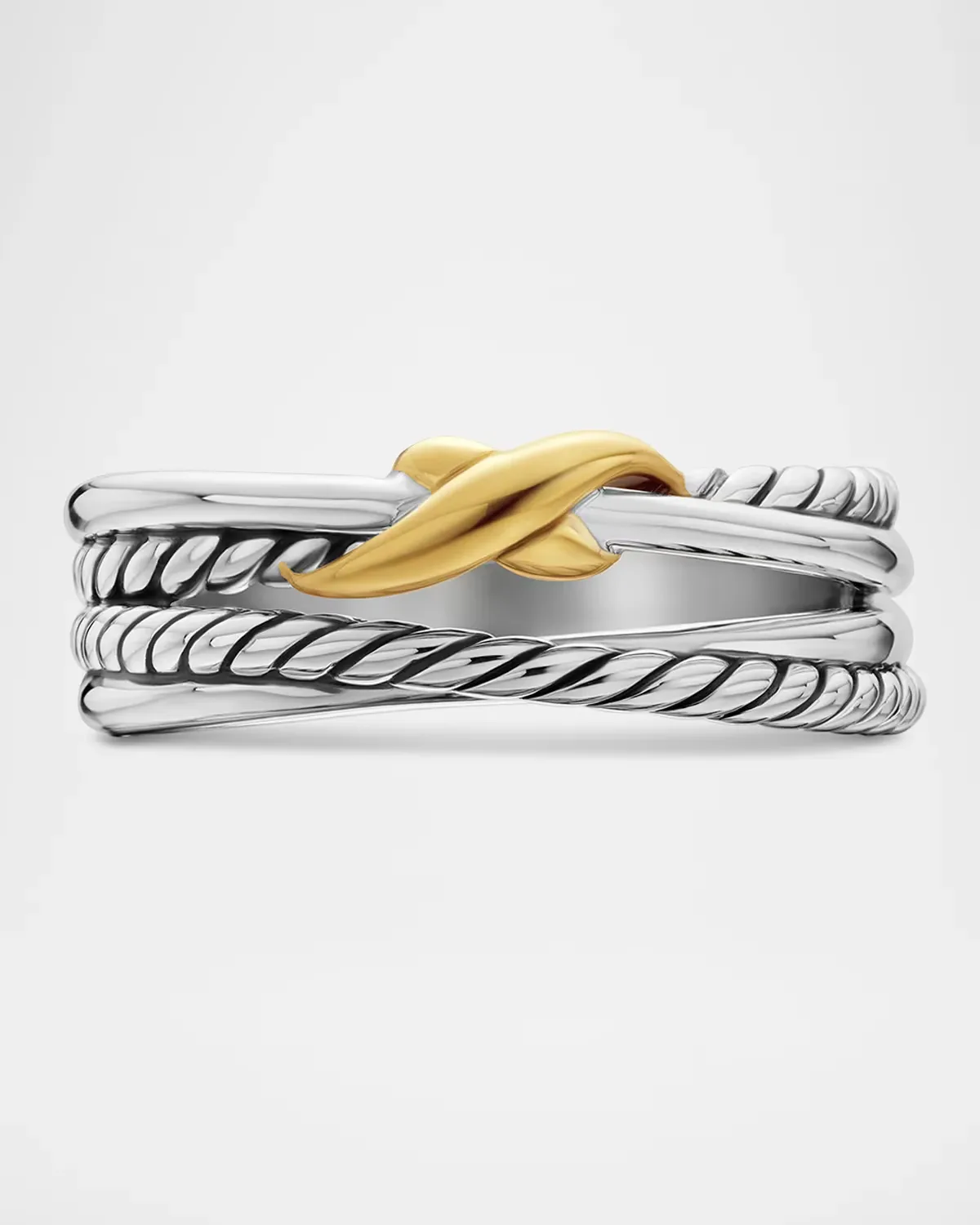 David Yurman x Crossover Ring in Silver with 18K Gold, 6mm