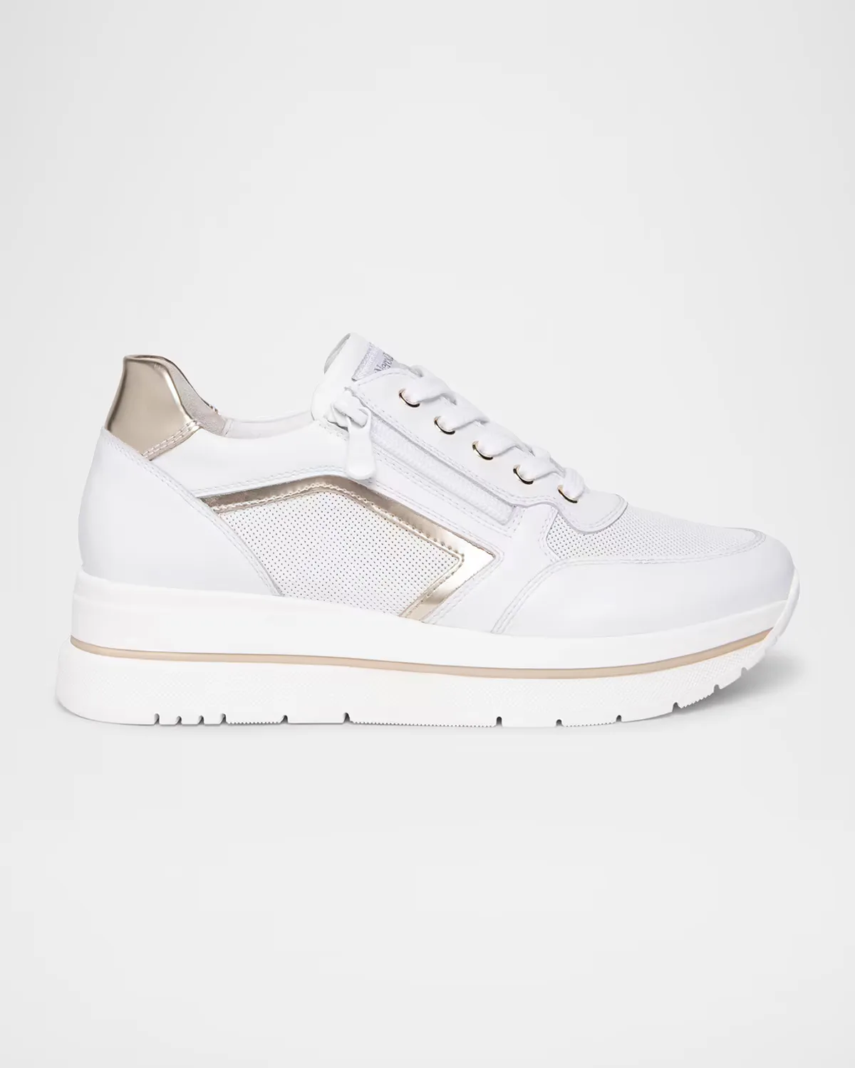 Leather Platform Side-Zip Sneakers by NeroGiardini