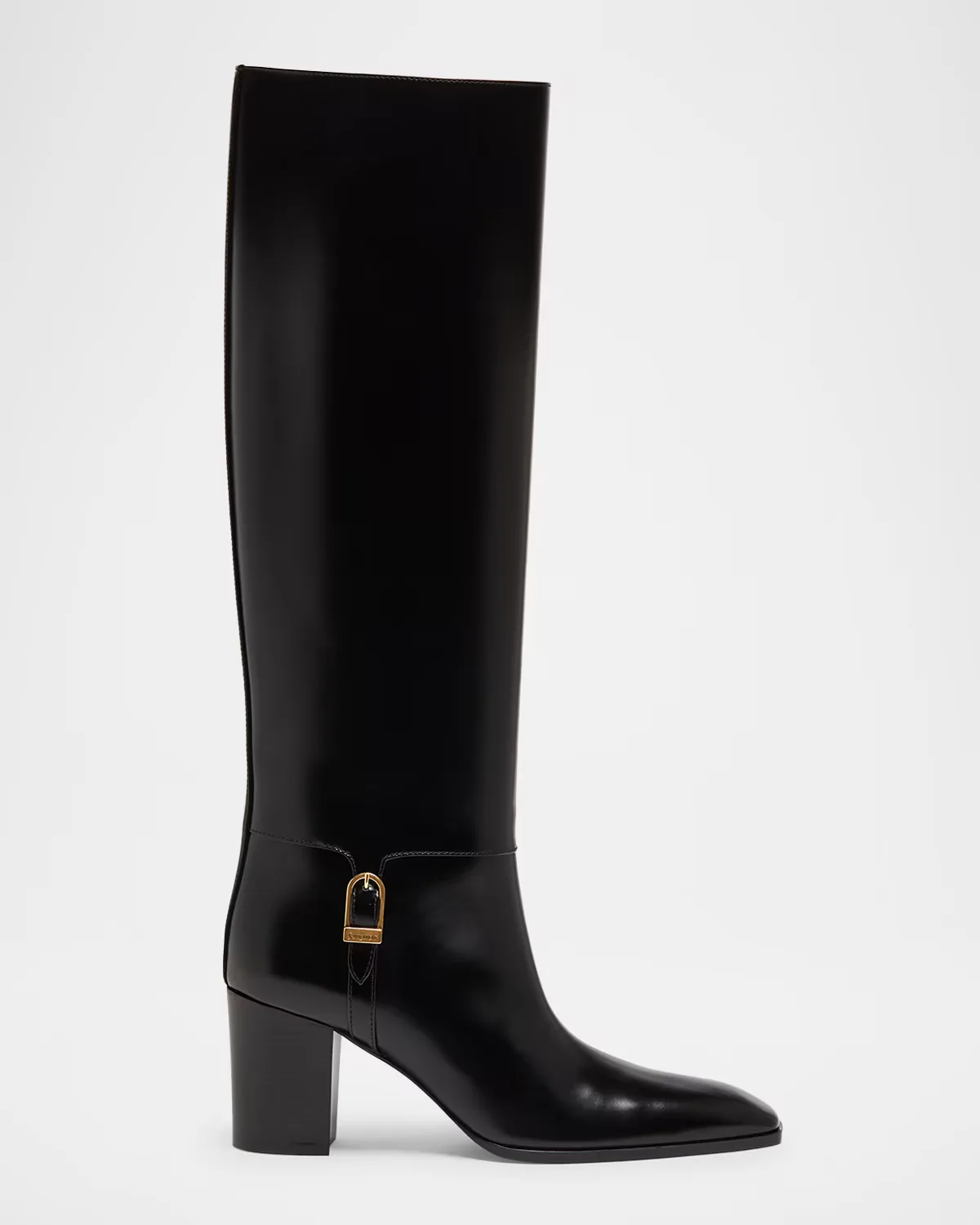 Julia 75 Knee-High Leather Boots by Saint Laurent