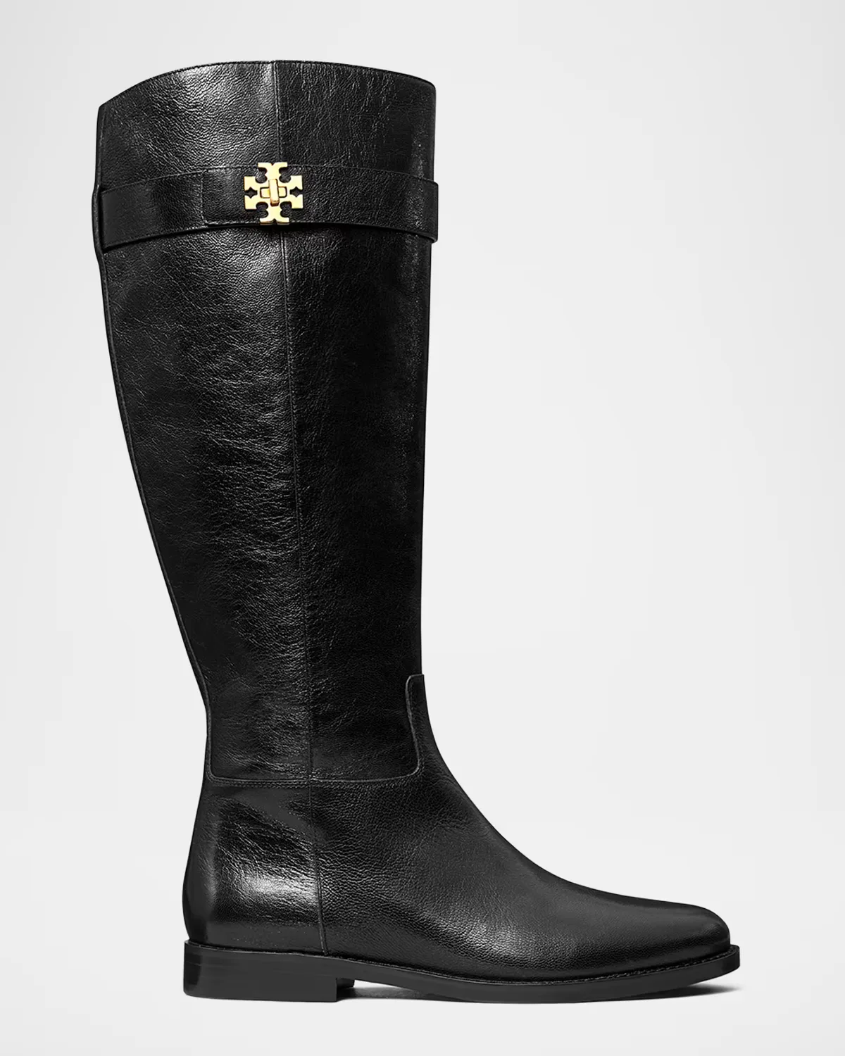Turnlock Leather Knee-High Riding Boots by Tory Burch