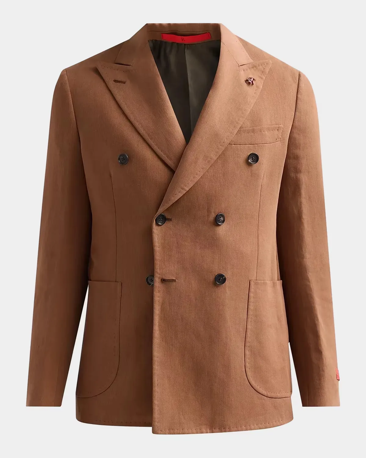 Linen Double-Breasted Peak-Lapel Sport Coat by Isaia