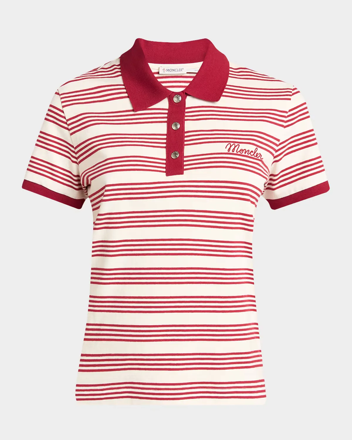 Striped Cotton Polo by Moncler