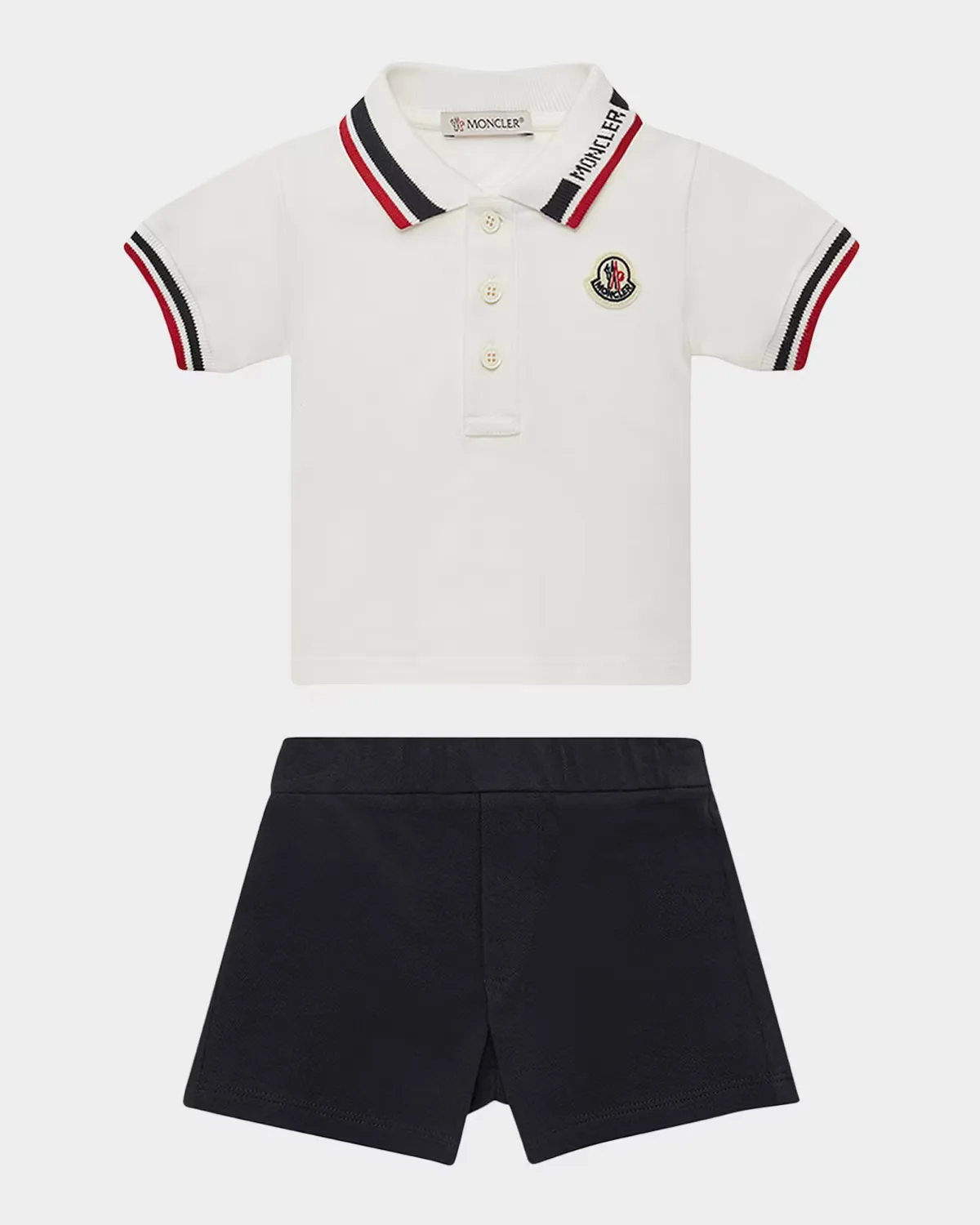 Stretch Cotton Pique Polo and Shorts Set by Moncler