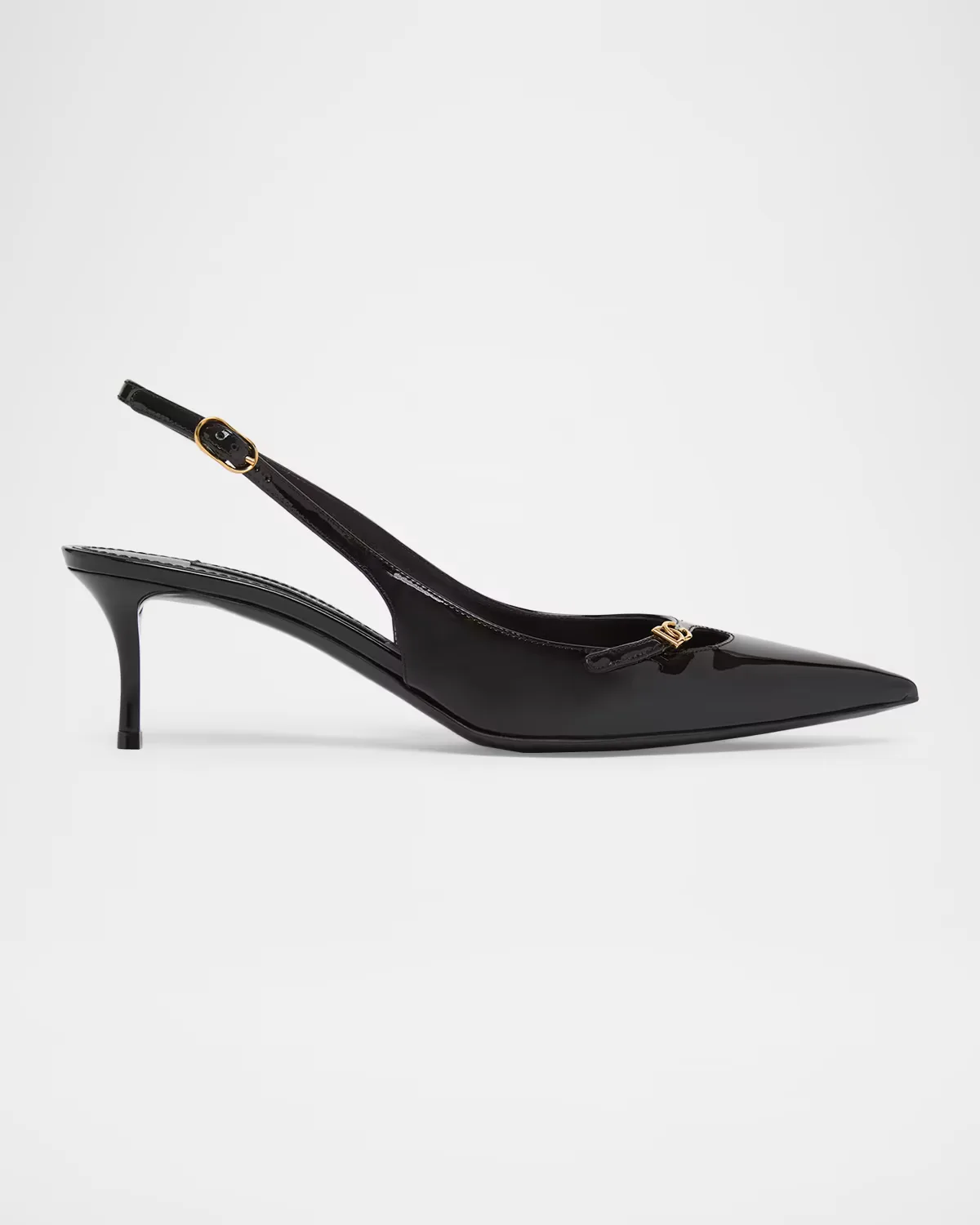 90mm DG Vernice Patent Leather Slingback Pumps