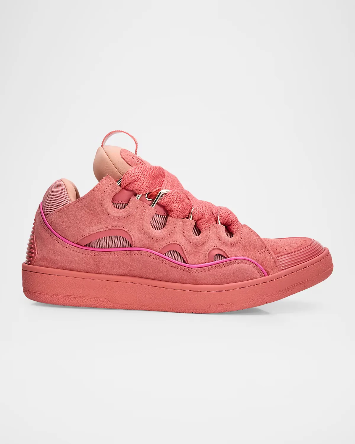 Curb Tonal Suede and Mesh Sneakers by Lanvin