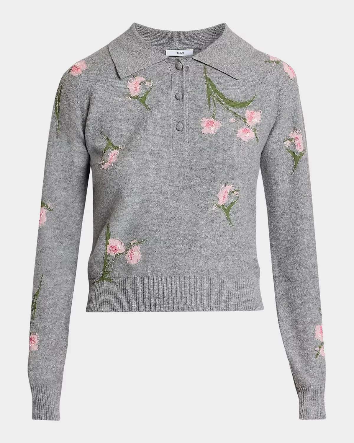 Rib-Knit Floral Merino Wool Sweater by Erdem