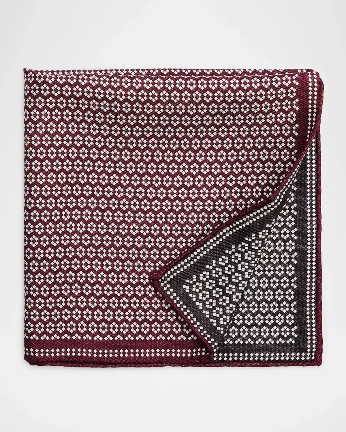 Micro-Hexagon Silk Pocket Square by Brunello Cucinelli