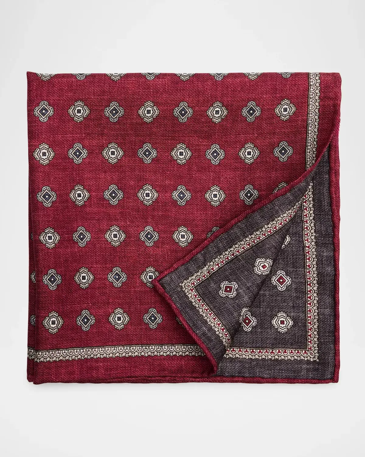 Silk Medallion Pocket Square by Brunello Cucinelli
