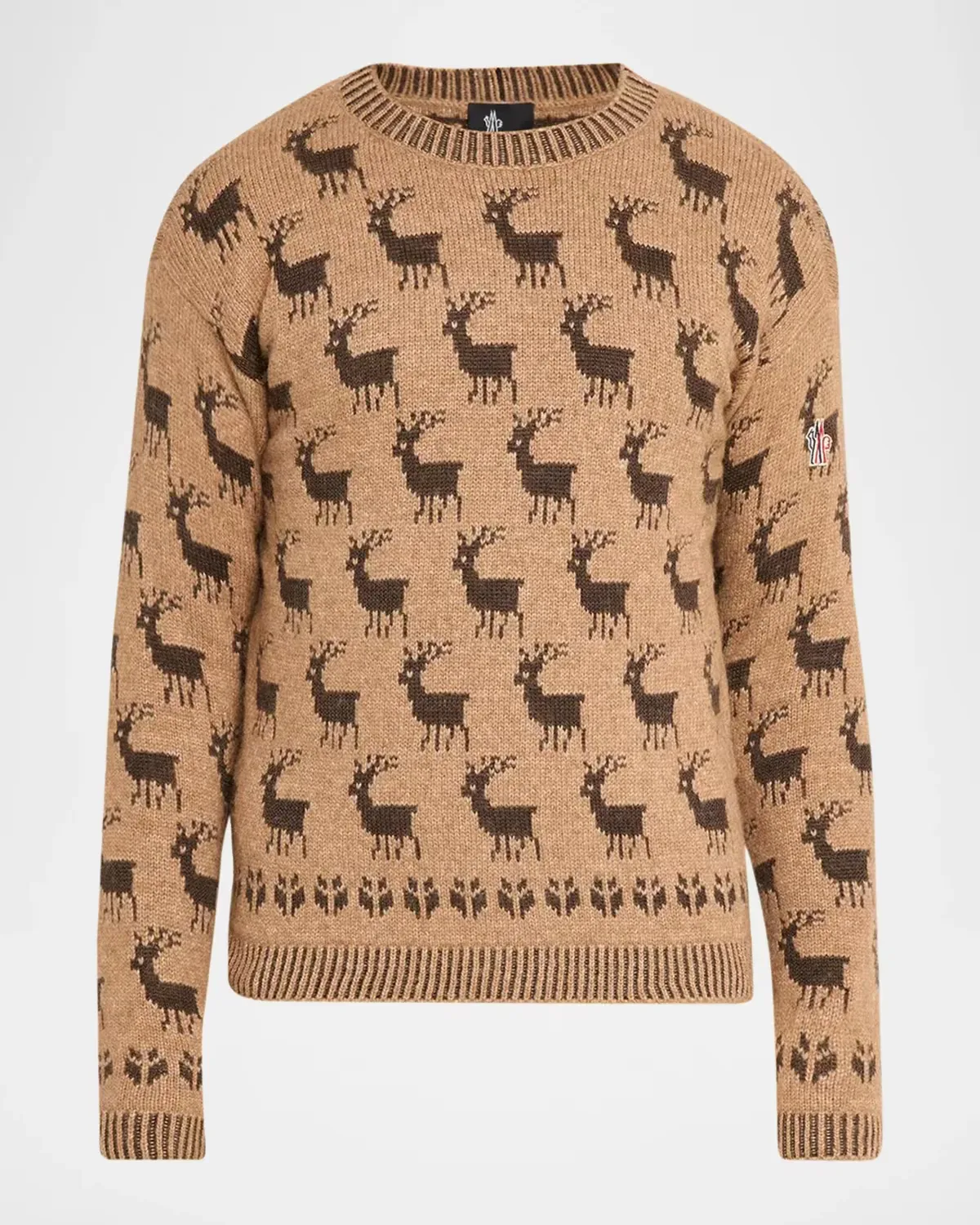 Reindeer Intarsia Crewneck Sweater by Moncler
