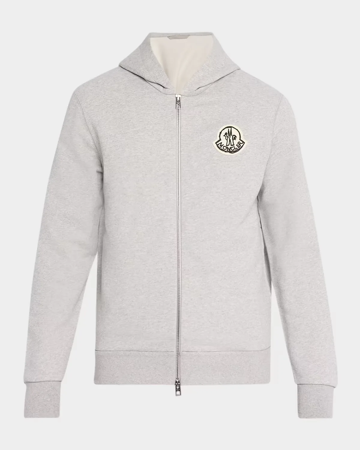 Sketched Logo Zip-Up Cotton Hoodie by Moncler