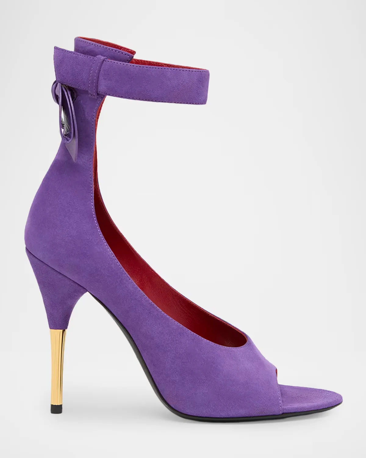Suede Bow-Back Stiletto Sandal by Valentino Garavani