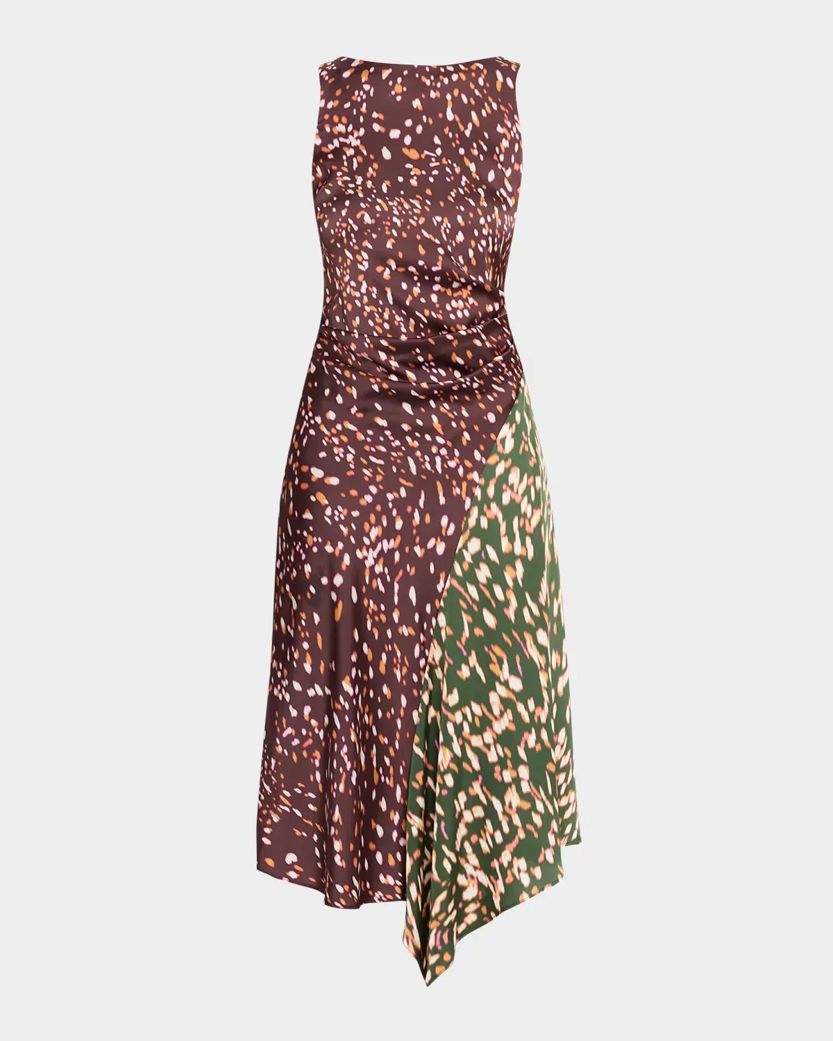 Rohan Asymmetric Colorblock Midi Dress by Misa