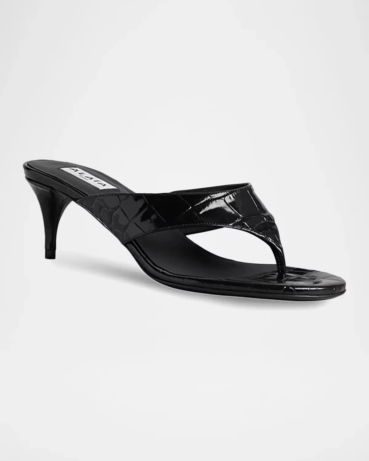 55mm Infradito Croc-Embossed Leather Thong Sandals by ALAA