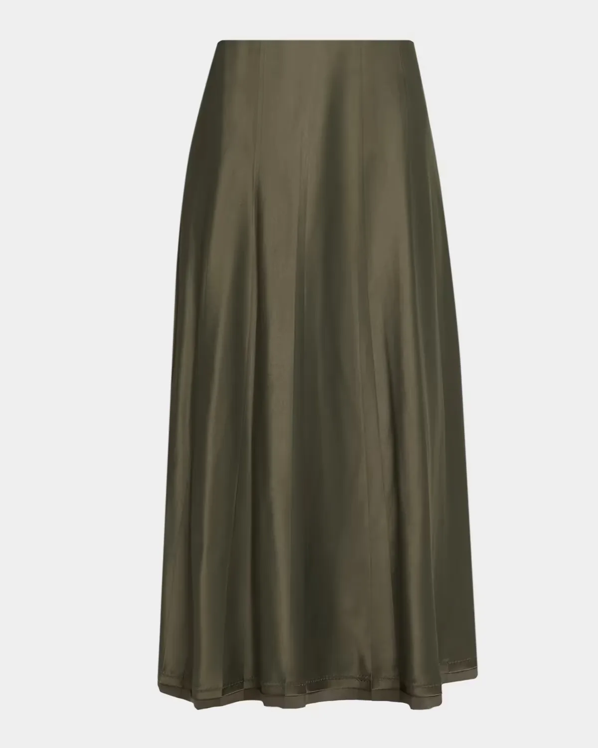 Pleated Satin Midi Skirt by Vince
