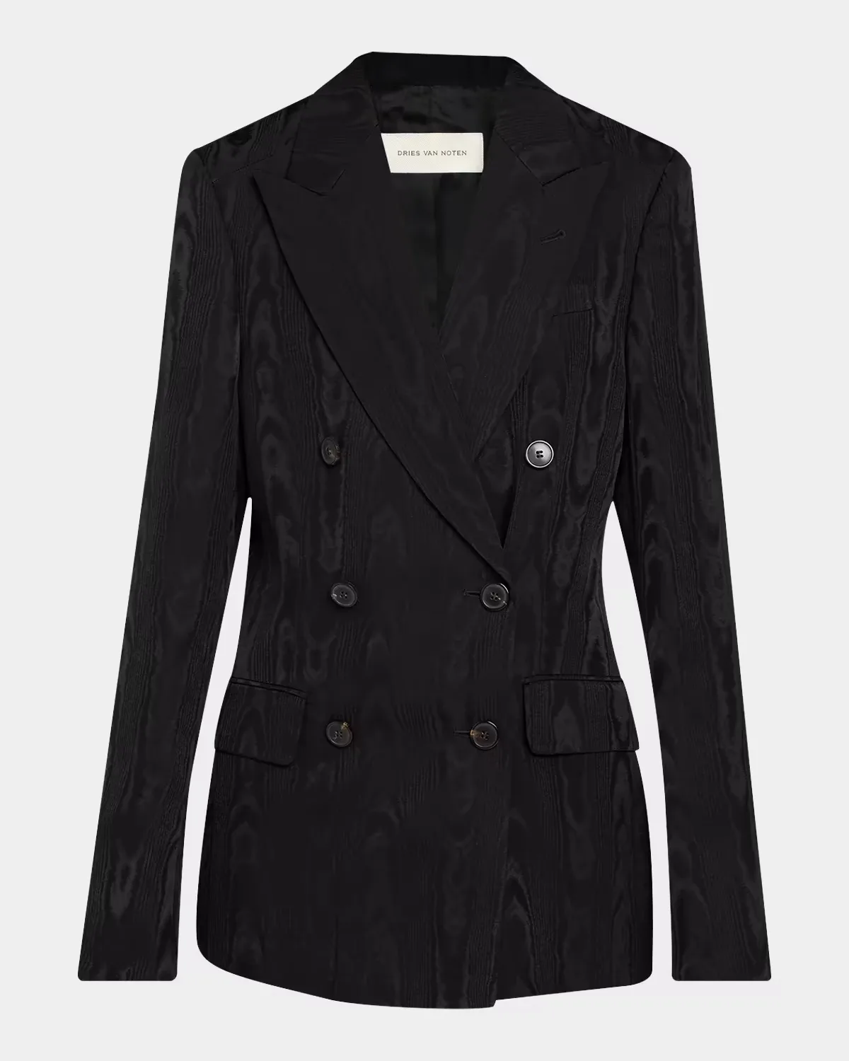 Barrysta Double-Breasted Moir Fitted Jacket by Dries Van Noten