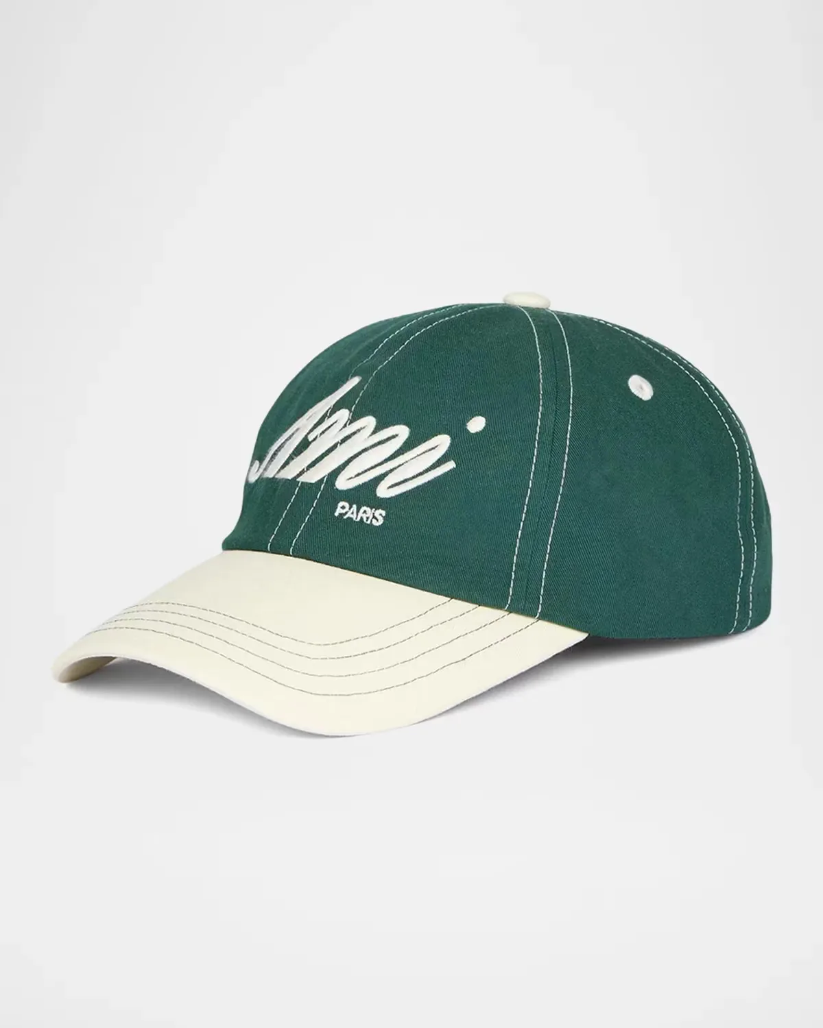 Embroidered Logo Bicolor Baseball Cap by Ami Paris