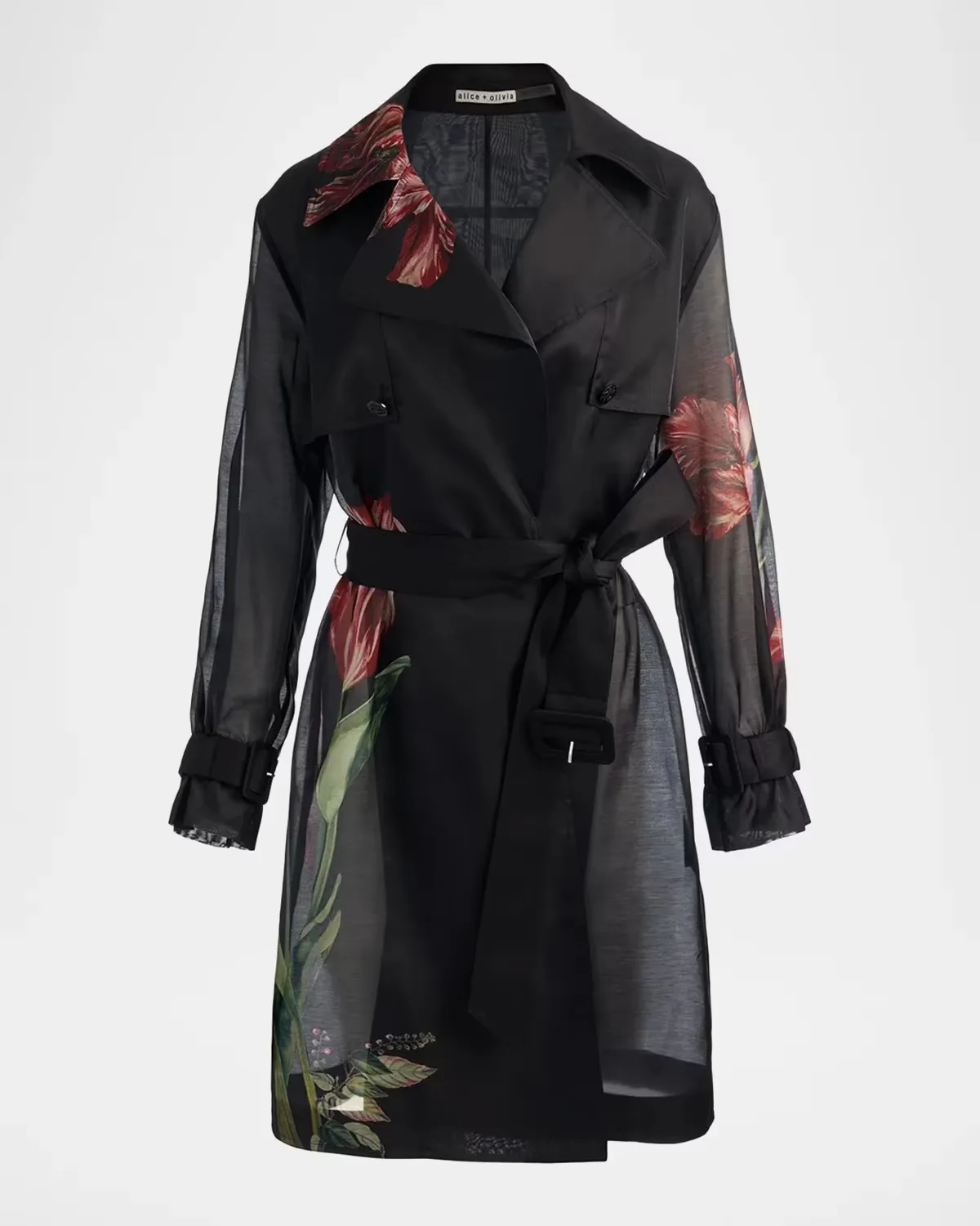 Silvia Sheer Trench Coat by Alice + Olivia