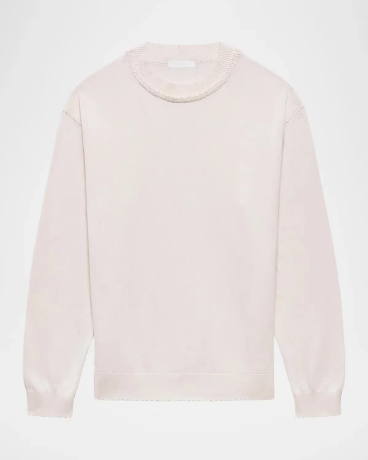 Cotton Lettuce-Trim Crewneck Sweater by Helmut Lang