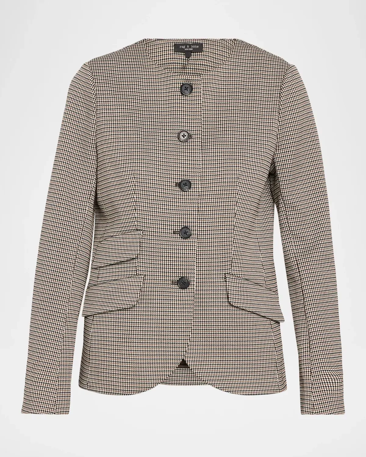 Slade Collarless Checked Blazer by rag & bone