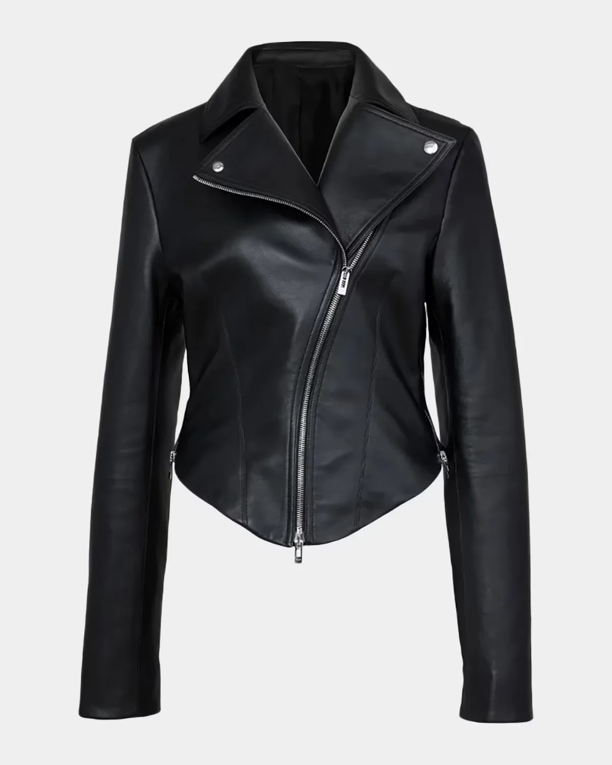 Soft Lamb Leather Fitted Biker Jacket