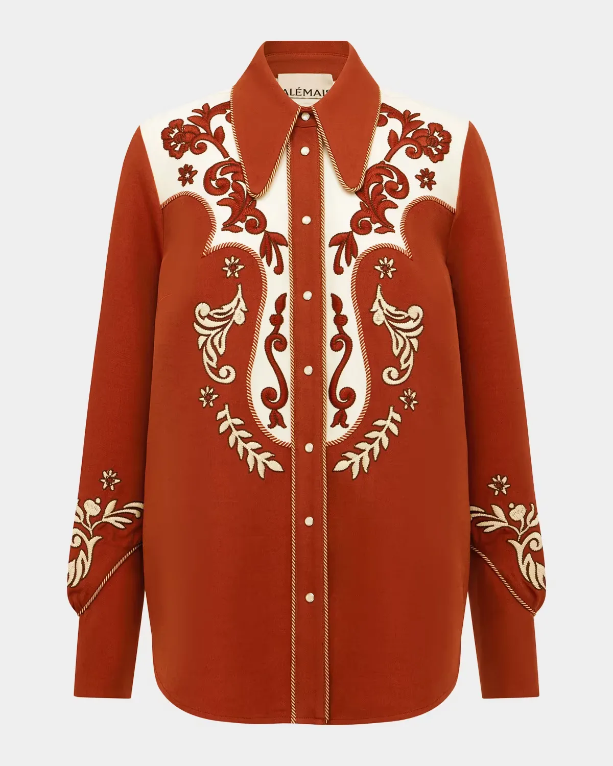 Duke Embroidered Button-Front Shirt by ALMAIS