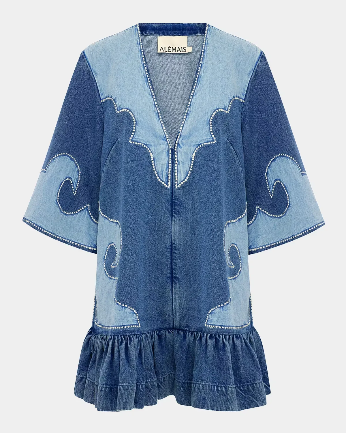 Jesse Studded Denim Mini Dress by ALMAIS