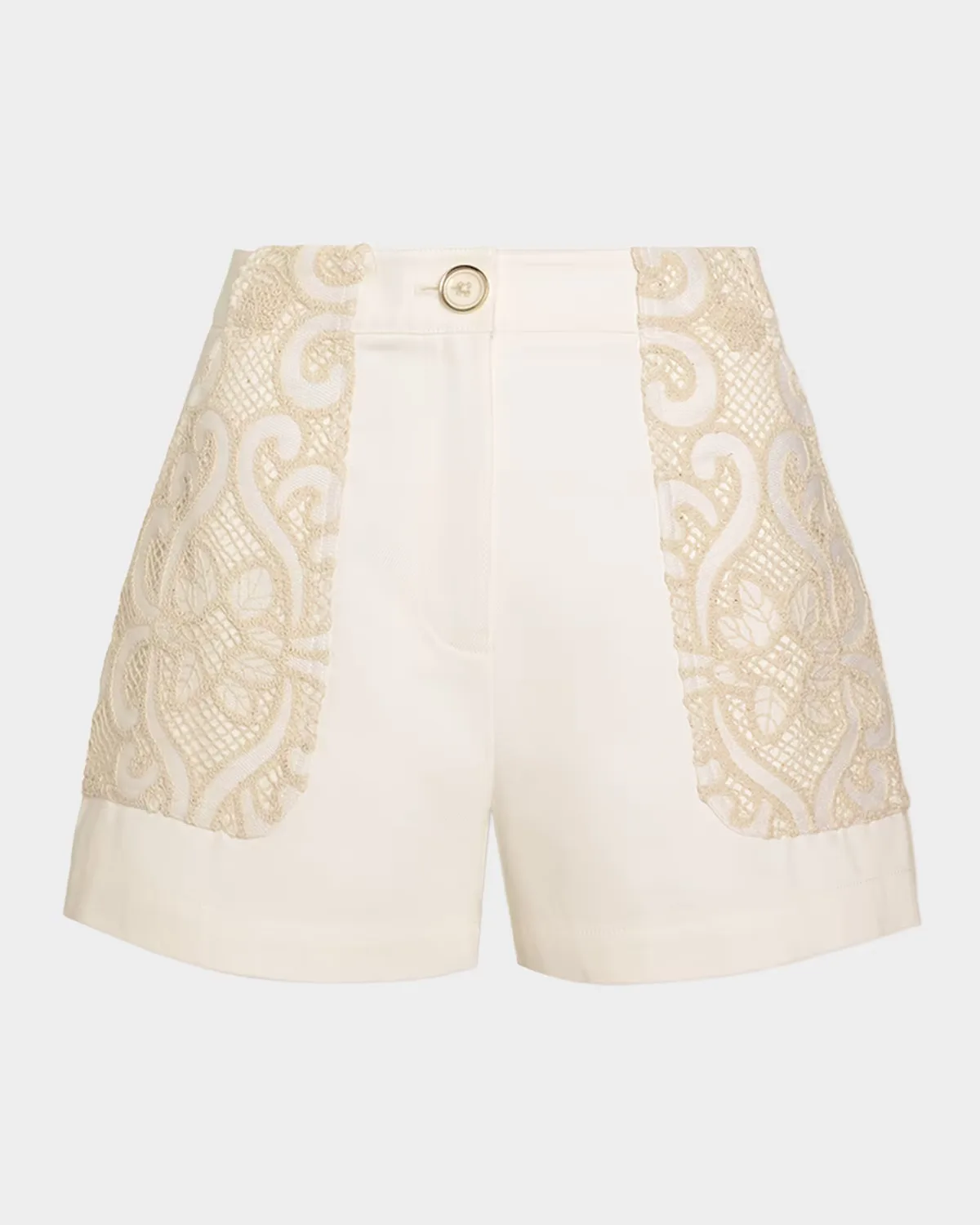 Hilary Embroidered High-Rise Shorts