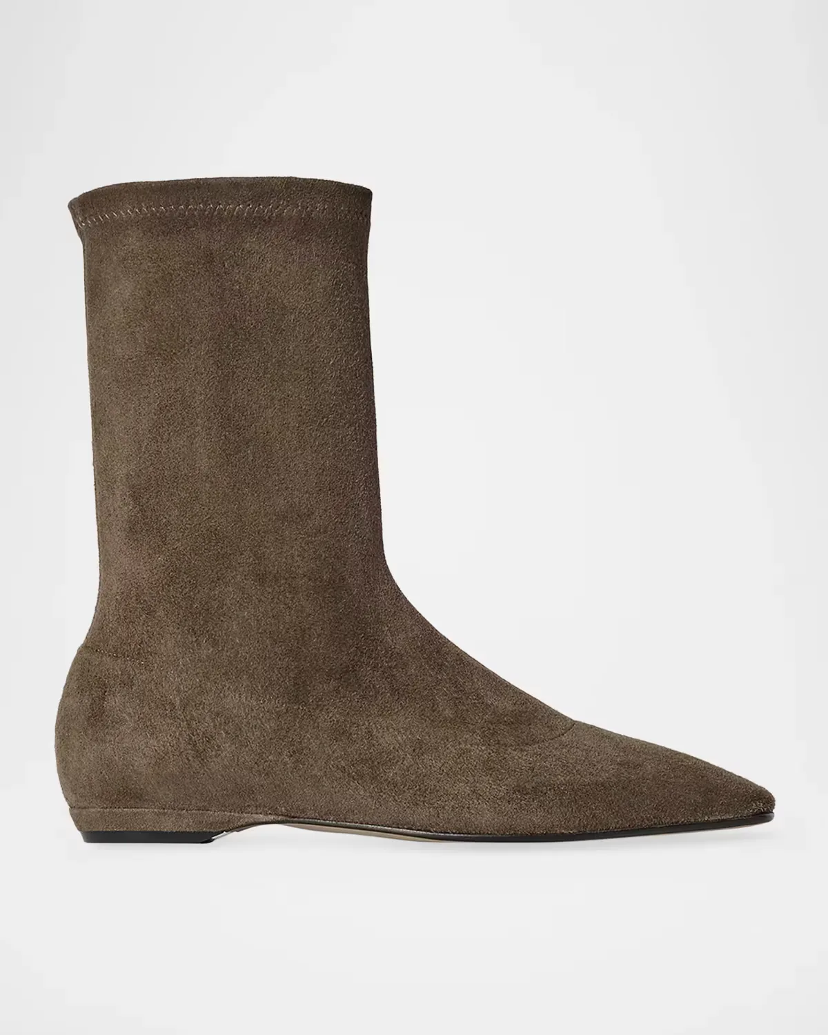 Cindy Stretch Suede Flat Ankle Boots by The Row