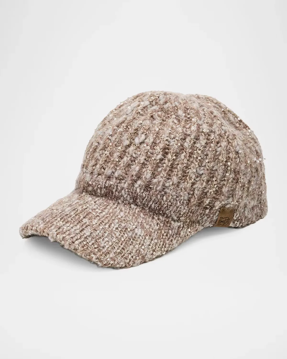 Cappello Sequined Rib-Knit Baseball Cap