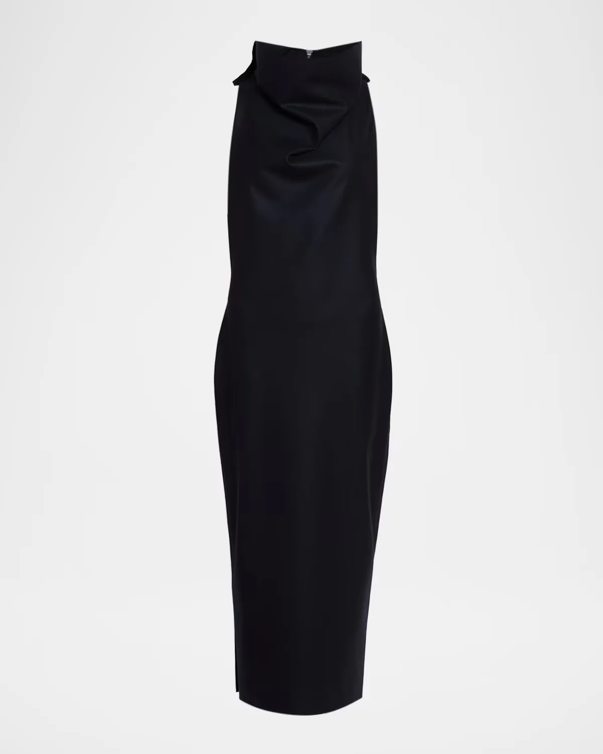 Sculptural Turtleneck Wool Sleeveless Maxi Dress by Issey Miyake