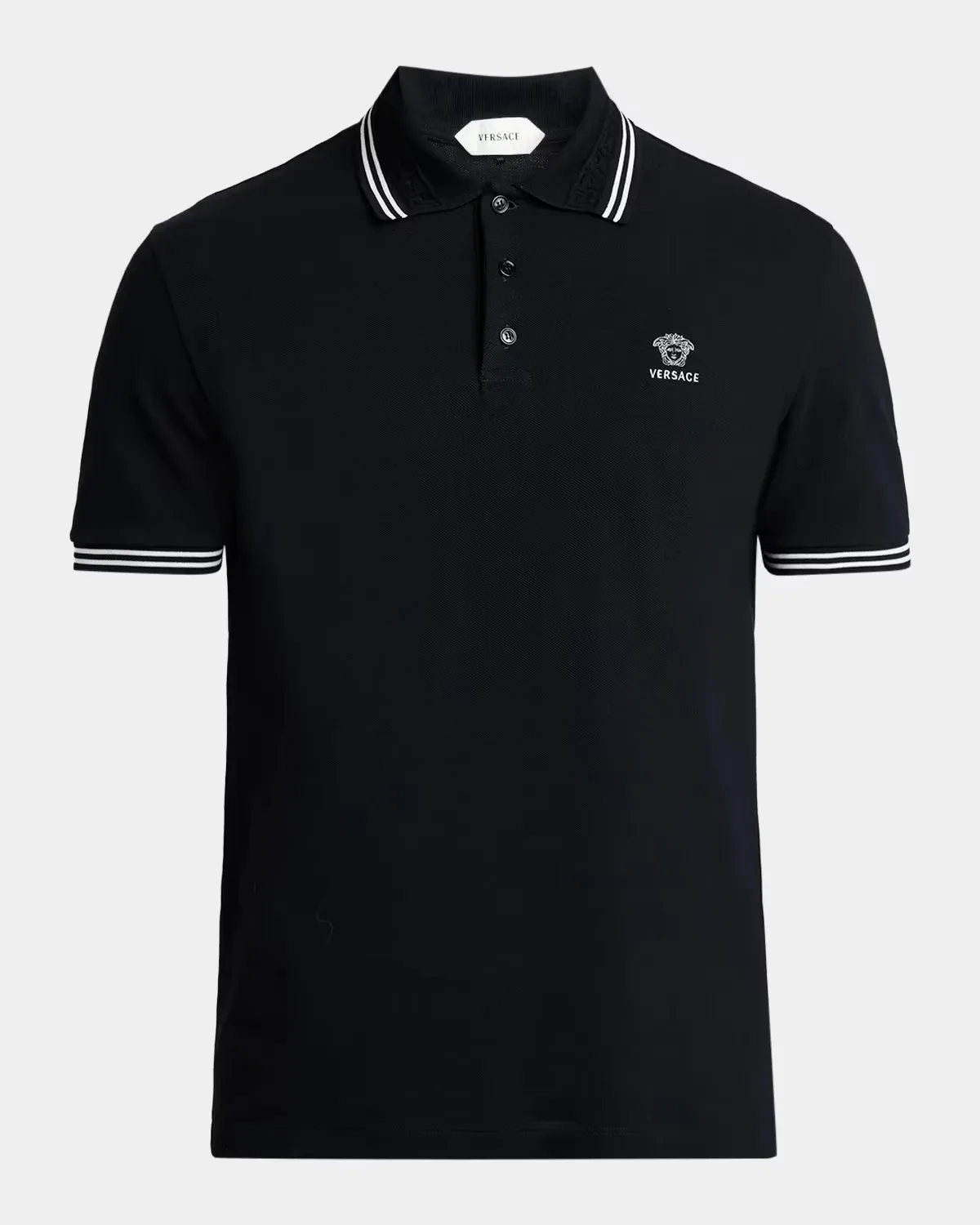 Medusa-Embroidered Cotton Polo Shirt by Versace