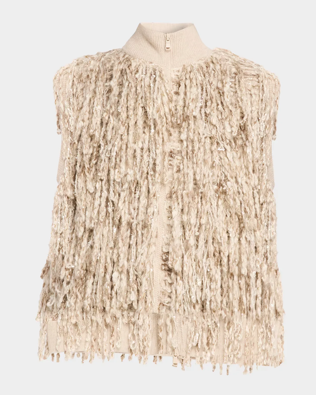 Twisted Fringes Sleeveless Sweater by Brunello Cucinelli