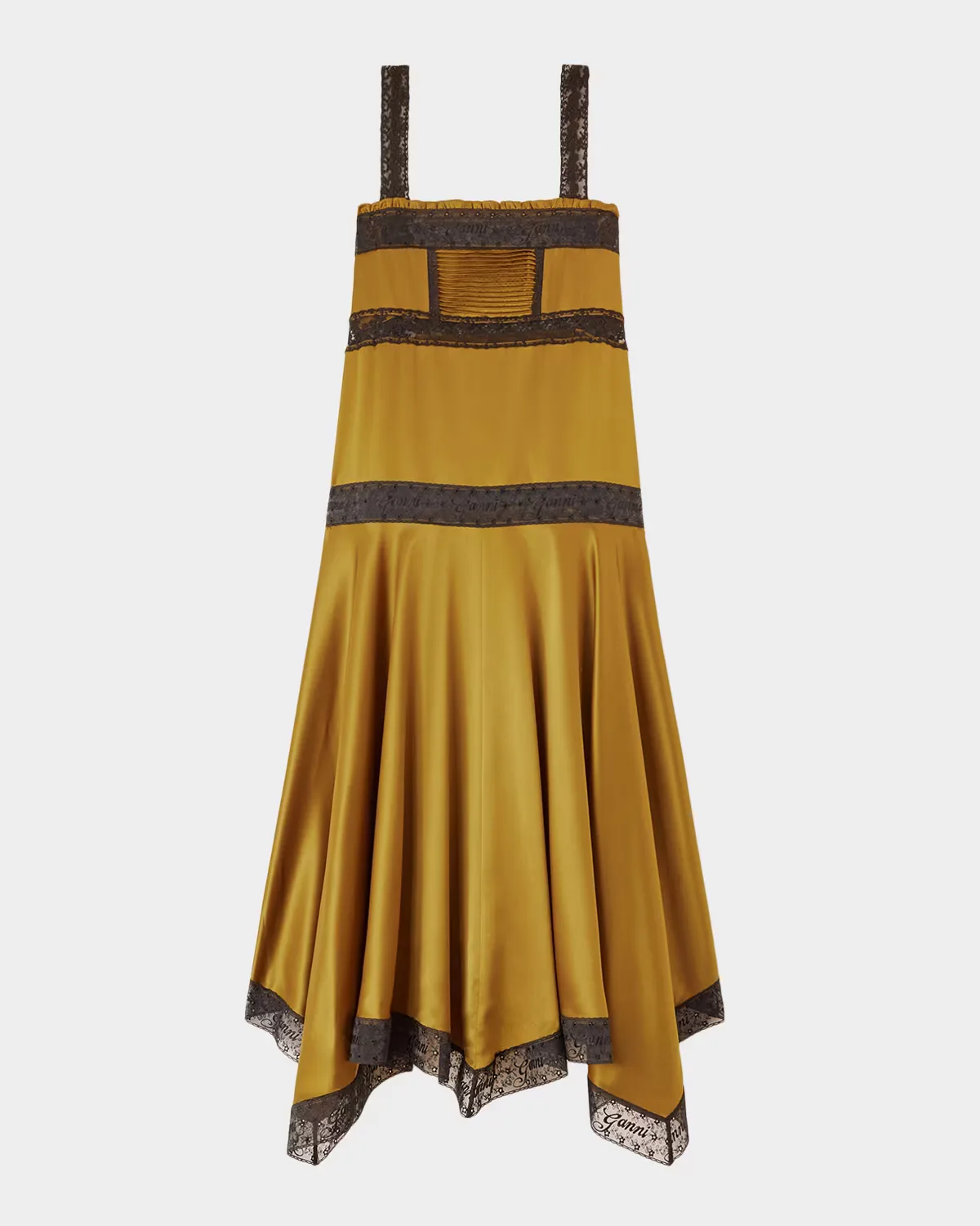 Fluid Satin Long Slip Dress by GANNI
