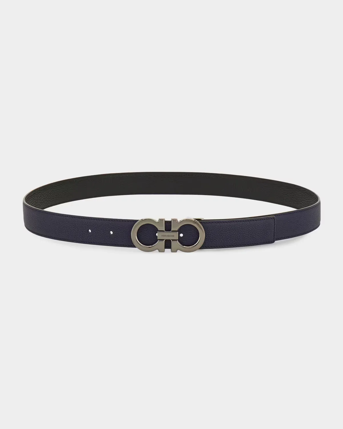 Double Gancini Reversible Leather Belt by Ferragamo