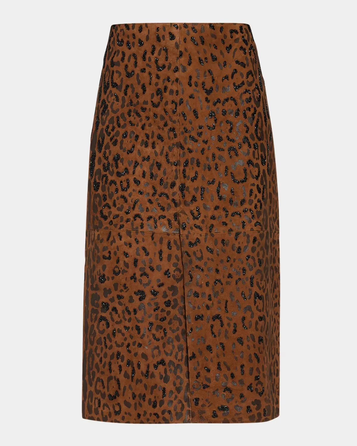 Melissa Beaded Leopard Suede Midi Skirt by Kobi Halperin