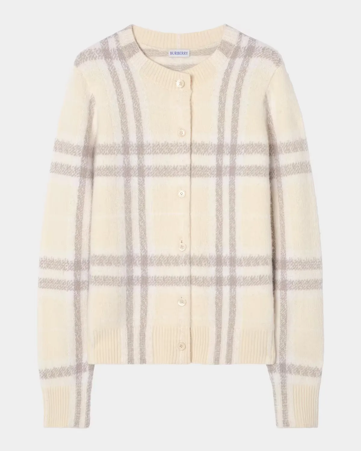 Checked Cashmere-Blend Cardigan
