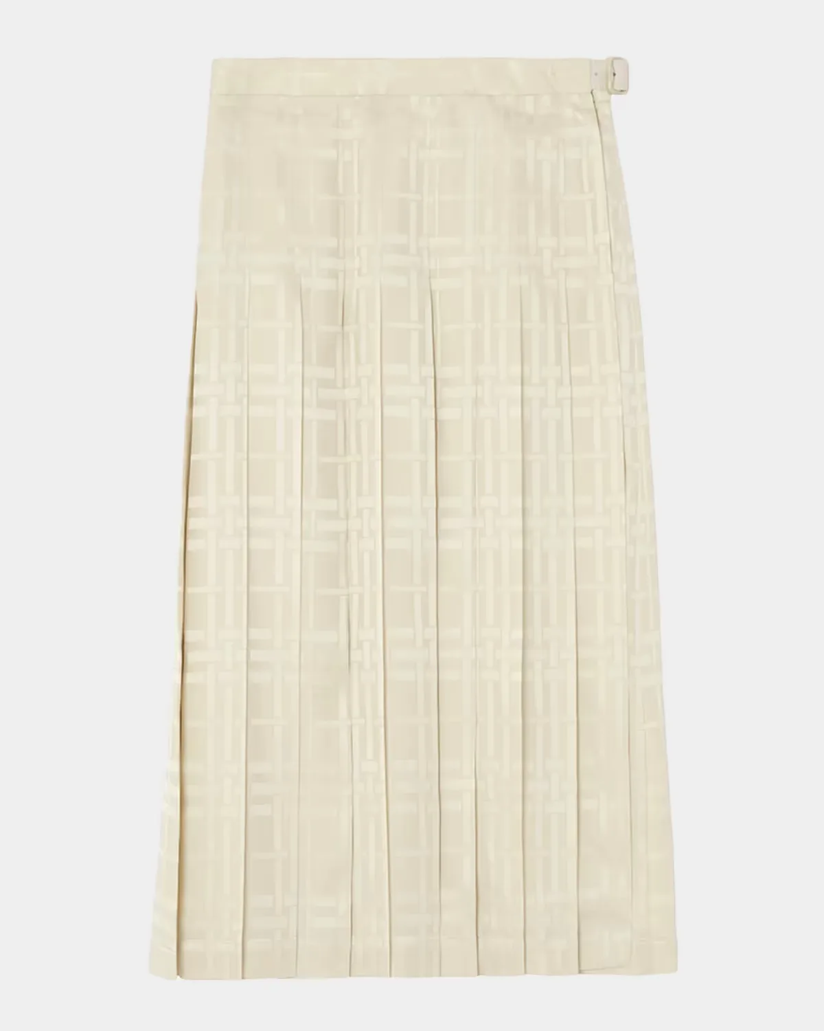 Annalie Jacquard-Check Silk Midi Skirt by Burberry