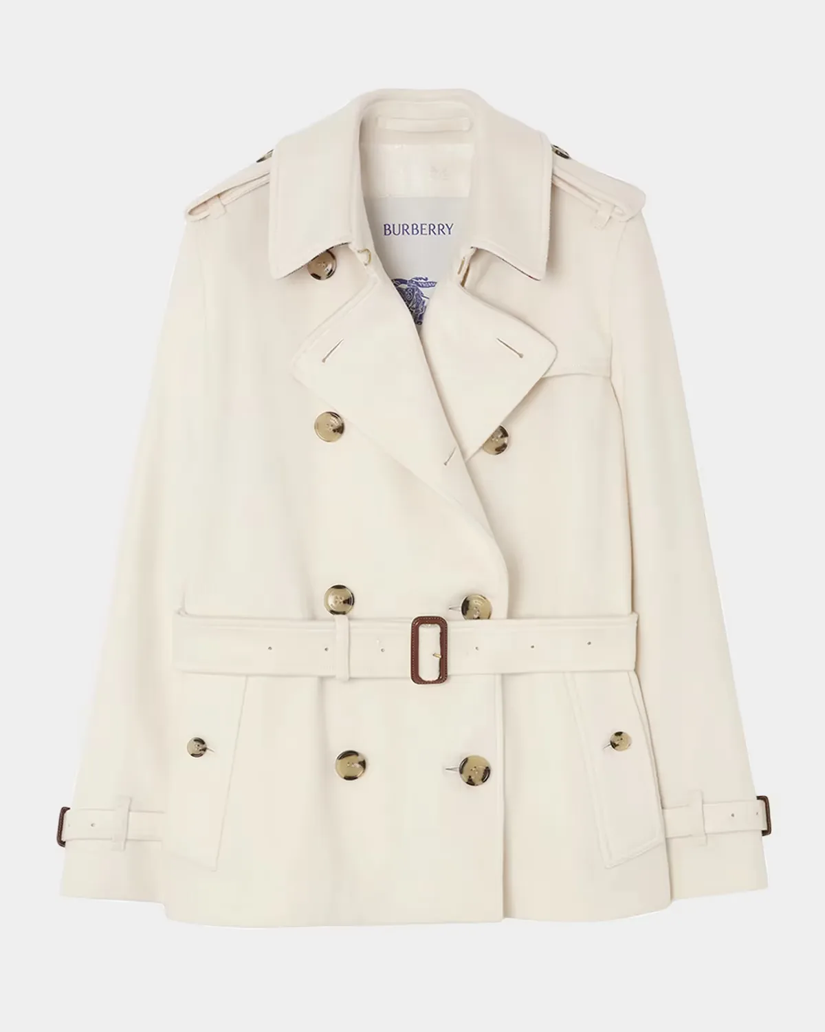 Kensington Belted Cashmere Short Trench Jacket by Burberry
