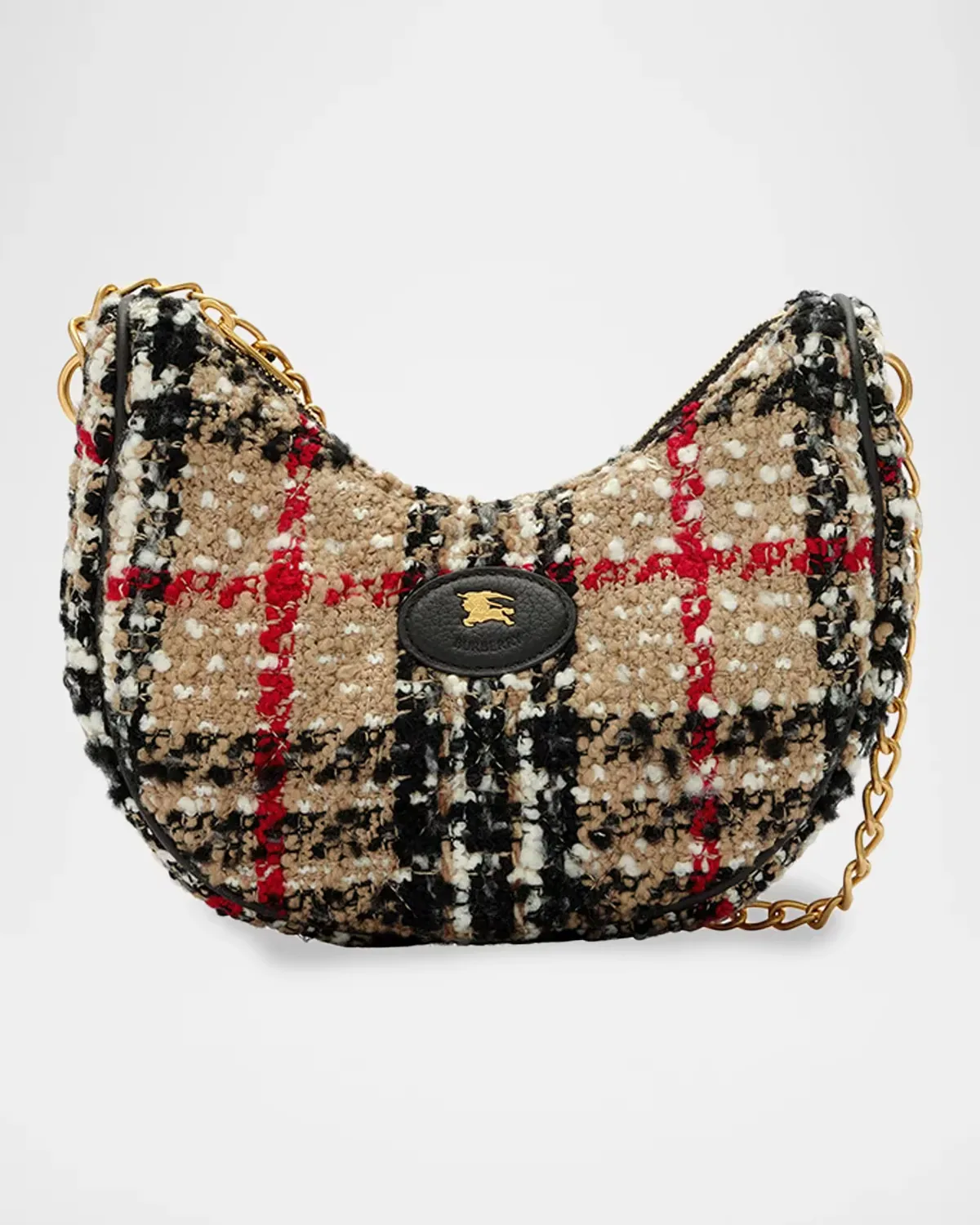 Horseshoe Check Boucle Crossbody Bag by Burberry