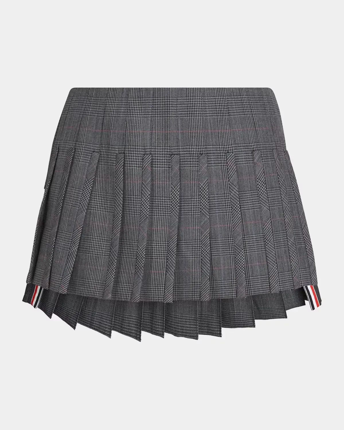 Pleated Virgin Wool Midi Skirt by Thom Browne