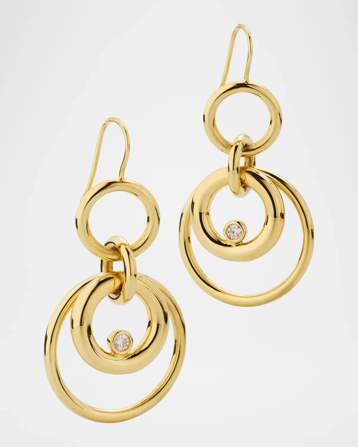 Circular Links Jetset 18K Gold Earrings with Diamonds by Ippolita